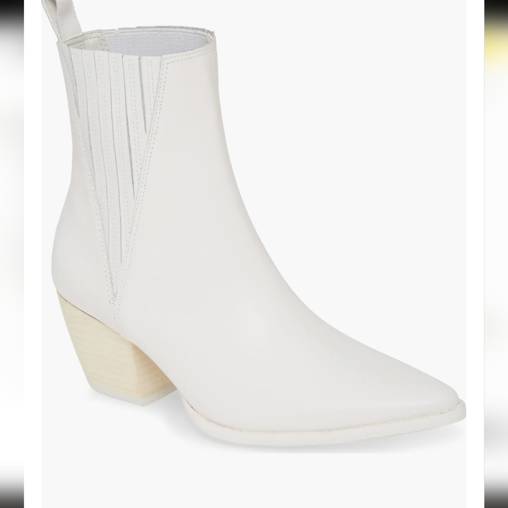 Elevation Bootie (Women) Matisse Elegant White Leather Ankle Boots 8.5